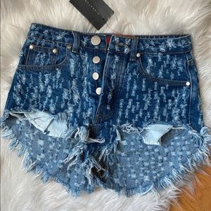High waisted jean shorts